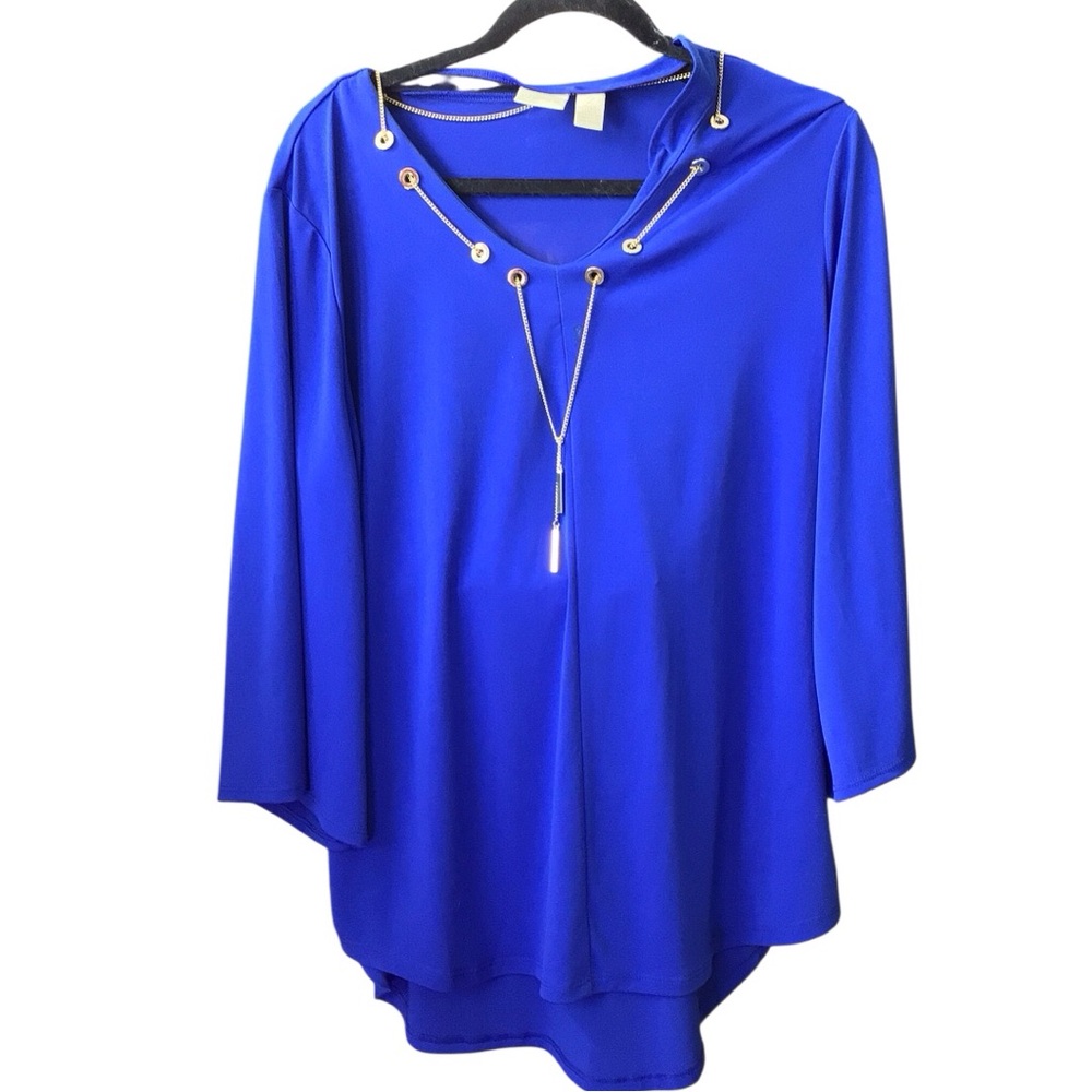 Chico's Royal Blue Blouse with Silver Accents size 2